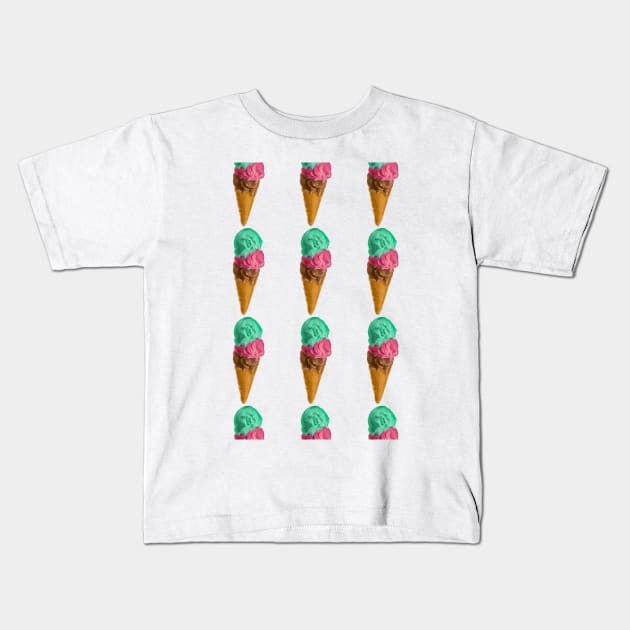 Ice Cream (Chocolate, Strawberry, Chocolate Chip Mint) Kids T-Shirt by doteau